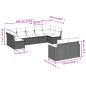 Preview: 9-teiliges Gartensofa-Set mit Kissen, schwarzes Polyrattan