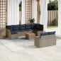 Preview: ARDEBO.de - 10-teiliges Gartensofa-Set mit Kissen, grau, Polyrattan