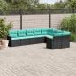 Preview: ARDEBO.de - 9-teiliges Gartensofa-Set mit Kissen, schwarzes Polyrattan