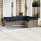 Preview: ARDEBO.de - 9-teiliges Gartensofa-Set mit Kissen, grau, Polyrattan