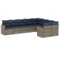 Preview: 9-teiliges Gartensofa-Set mit Kissen, grau, Polyrattan