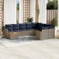Preview: ARDEBO.de - 10-teiliges Gartensofa-Set mit Kissen, grau, Polyrattan