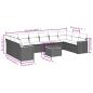 Preview: 11-teiliges Gartensofa-Set mit Kissen, schwarzes Polyrattan