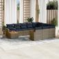 Preview: ARDEBO.de - 11-teiliges Gartensofa-Set mit Kissen, grau, Polyrattan