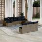 Preview: ARDEBO.de - 10-teiliges Gartensofa-Set mit Kissen, grau, Polyrattan