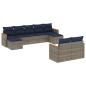 Preview: 9-teiliges Gartensofa-Set mit Kissen, grau, Polyrattan
