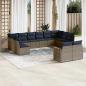 Preview: ARDEBO.de - 12-teiliges Gartensofa-Set mit Kissen, grau, Polyrattan