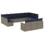 Preview: 13-teiliges Gartensofa-Set mit Kissen, grau, Polyrattan
