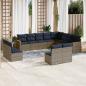 Preview: ARDEBO.de - 12-teiliges Gartensofa-Set mit Kissen, grau, Polyrattan