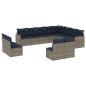 Preview: 12-teiliges Gartensofa-Set mit Kissen, grau, Polyrattan