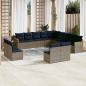 Preview: ARDEBO.de - 13-teiliges Gartensofa-Set mit Kissen, grau, Polyrattan