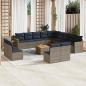 Preview: ARDEBO.de - 14-teiliges Gartensofa-Set mit Kissen, grau, Polyrattan
