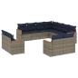 Preview: 11-teiliges Gartensofa-Set mit Kissen, grau, Polyrattan