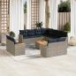 Preview: ARDEBO.de - 12-teiliges Gartensofa-Set mit Kissen, grau, Polyrattan