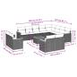 Preview: 13-teiliges Gartensofa-Set mit Kissen, schwarzes Polyrattan