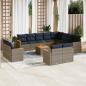 Preview: ARDEBO.de - 13-teiliges Gartensofa-Set mit Kissen, grau, Polyrattan