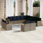 Preview: ARDEBO.de - 13-teiliges Gartensofa-Set mit Kissen, grau, Polyrattan