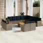 Preview: ARDEBO.de - 14-teiliges Gartensofa-Set mit Kissen, grau, Polyrattan