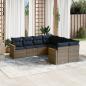 Preview: ARDEBO.de - 8-teiliges Gartensofa-Set mit Kissen, grau, Polyrattan