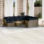 Preview: ARDEBO.de - 11-teiliges Gartensofa-Set mit Kissen, grau, Polyrattan