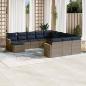 Preview: ARDEBO.de - 12-teiliges Gartensofa-Set mit Kissen, grau, Polyrattan