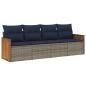 Preview: 4-teiliges Gartensofa-Set mit Kissen, grau, Polyrattan