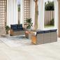 Preview: ARDEBO.de - 6-teiliges Gartensofa-Set mit Kissen, grau, Polyrattan