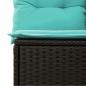 Preview: 7-teiliges Gartensofa-Set mit Kissen, schwarzes Polyrattan