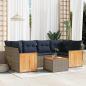 Preview: ARDEBO.de - 7-teiliges Gartensofa-Set mit Kissen, grau, Polyrattan