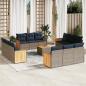 Preview: ARDEBO.de - 13-teiliges Gartensofa-Set mit Kissen, grau, Polyrattan
