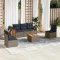 Preview: ARDEBO.de - 6-teiliges Gartensofa-Set mit Kissen, grau, Polyrattan