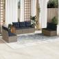 Preview: ARDEBO.de - 7-teiliges Gartensofa-Set mit Kissen, grau, Polyrattan