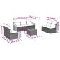 Preview: 8-teiliges Gartensofa-Set mit Kissen, schwarzes Polyrattan
