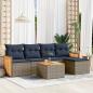 Preview: ARDEBO.de - 6-teiliges Gartensofa-Set mit Kissen, grau, Polyrattan