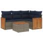 Preview: 5-teiliges Gartensofa-Set mit Kissen, grau, Polyrattan