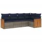 Preview: 5-teiliges Gartensofa-Set mit Kissen, grau, Polyrattan