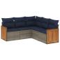 Preview: 5-teiliges Gartensofa-Set mit Kissen, grau, Polyrattan