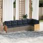 Preview: ARDEBO.de - 6-teiliges Gartensofa-Set mit Kissen, grau, Polyrattan