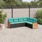 Preview: ARDEBO.de - 6-teiliges Gartensofa-Set mit Kissen, schwarzes Polyrattan