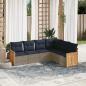 Preview: ARDEBO.de - 6-teiliges Gartensofa-Set mit Kissen, grau, Polyrattan