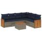 Preview: ARDEBO.de - 7-teiliges Gartensofa-Set mit Kissen, grau, Polyrattan