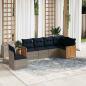 Preview: ARDEBO.de - 6-teiliges Gartensofa-Set mit Kissen, grau, Polyrattan