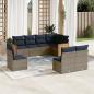 Preview: ARDEBO.de - 8-teiliges Gartensofa-Set mit Kissen, grau, Polyrattan