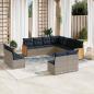 Preview: ARDEBO.de - 11-teiliges Gartensofa-Set mit Kissen, grau, Polyrattan