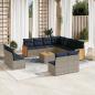 Preview: ARDEBO.de - 12-teiliges Gartensofa-Set mit Kissen, grau, Polyrattan