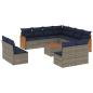 Preview: 12-teiliges Gartensofa-Set mit Kissen, grau, Polyrattan