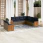 Preview: ARDEBO.de - 9-teiliges Gartensofa-Set mit Kissen, grau, Polyrattan