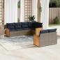 Preview: ARDEBO.de - 7-teiliges Gartensofa-Set mit Kissen, grau, Polyrattan