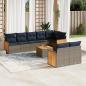 Preview: ARDEBO.de - 9-teiliges Gartensofa-Set mit Kissen, grau, Polyrattan