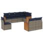 Preview: 8-teiliges Gartensofa-Set mit Kissen, grau, Polyrattan